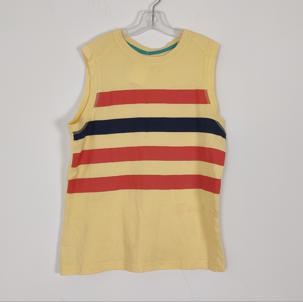 Survival Gear Boy's Tank Top Size Youth Medium 100% Cotton Yellow Orange Stripes
